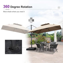 OROTLECT 10' X 10' square Cantilever Patio Umbrella Gray Pole Outdoor Umbrella With UV Protection,Taupe