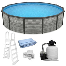 Blue Wave Montilla 15-ft Round 52-in Deep Hard Sided Steel Frame Above Ground Pool with 6-in Steel Top Seats, 0.5 HP Sand Filter System, Ladder, Skimmer & Liner – 5,130-Gallon Capacity for Family Use