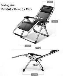 GAAHRQQQ Patio Reclining Chairs Zero Lounger Chair Oversized Balcony Recliner Chair with Cup Holder Folding Wide Seat Detachable Neck Pillow Sun Lounger (Color : Silver) (Color : Silver)