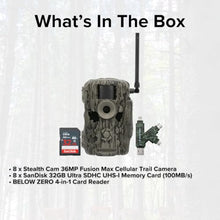 Stealth Cam 36MP Fusion Max Cellular Trail Camera 2-Pack with 4-in-1 Card Reader and 32GB SDHC Memory Card Bundle