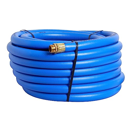 Underhill UltraMax Commercial Garden Water Hose 75 ft, Lightweight, Flexible, Anti-Kink, All Weather, 1200 psi, H10-075B, 1 Inch x 75 ft, Blue