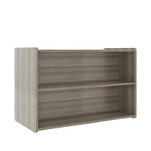 Tot Mate Double-Sided Wooden 2-Shelf Storage Organizer Shadow Elm Gray