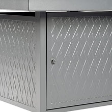 Square 42 in. x 42 in. Aluminum Propane Fire Pit Table with Glass Beads, Two Covers, Lid, 57,000 BTUs in Grey Finish