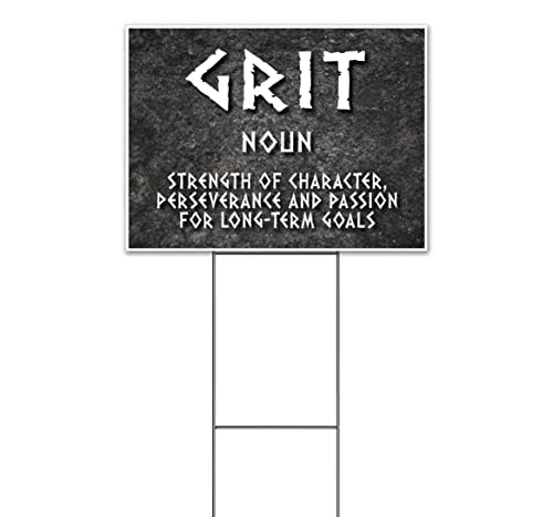 Grit Definition (18" x 24") Yard Sign, Quantity Discounts, Multi-Packs, Includes Metal Step Stake, Bandit, New, Advertising, USA