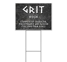 Grit Definition (18" x 24") Yard Sign, Quantity Discounts, Multi-Packs, Includes Metal Step Stake, Bandit, New, Advertising, USA