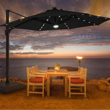 OROTLECT 11Ft LED Patio Hanging Octagon Cantilever Umbrella