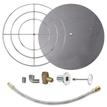 Spotix AFG Match Lit Fire Pit Burner Kit (SS-FR-48KIT-PAN-NG-MSCB), Round, 48-Inch Burner, 54-Inch Flat Pan, Natural Gas, Polished Chrome, with Flange, Key, Valve, Flex Line and Fittings