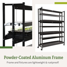 Gardener's Supply Company 3-Tier Grow Light Plant Stand with Three Watertight Shelf Trays | Includes 6 Bright 6500K Color LED Full-Spectrum Bulbs for Optimal Indoor Growing