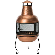 StarSun Depot Hammered Copper and Iron Chiminea Fire Pit with Stand
