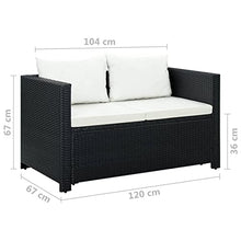 Xinxinxiang 3 Piece Patio Set with Cushions Black