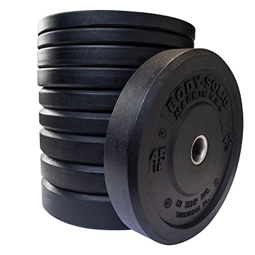 Body-Solid Rubber Coated Olympic Weight Plate Black