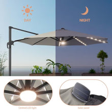 OROTLECT 132.3'' Lighted Cantilever Umbrella with Crank Lift Base Included