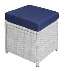 Neojoyoenix Paitalyi 9PCs Blue Fabric & Wicker Bistro Set