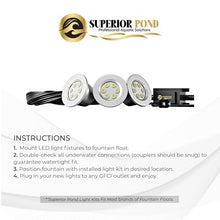 SUPERIOR POND Fountain Light Kit 3X LED 6-Watt with 100 Foot Cord