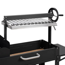 KoolMore 54 in. Charcoal BBQ Grill, Santa Maria Argentine Outdoor Grill with Interchangeable V Grates, Large Barbecue Grill for Outdoor Cooking, Black