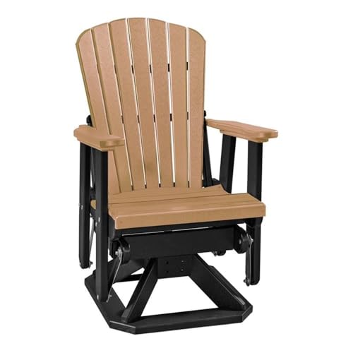 American Furniture Classics OS Home and Office Model 510CBK Fan Back Swivel Glider in Cedar with a Black Base