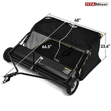 YITAMOTOR 48" Tow Behind Lawn Sweeper, 20 cu. ft.Leaf Collector