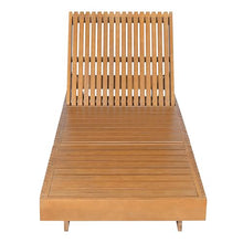 Merax 2-Piece Acacia Wood Chaise Lounge Set w/ 6-Position Adjustable Backrest & Cushion - Outdoor Patio Poolside Furniture, Beige