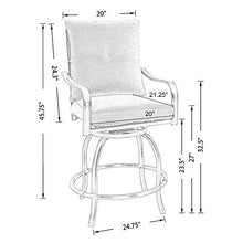 PATIO TREE Outdoor Counter Height Bar Stools Set of 6 Black