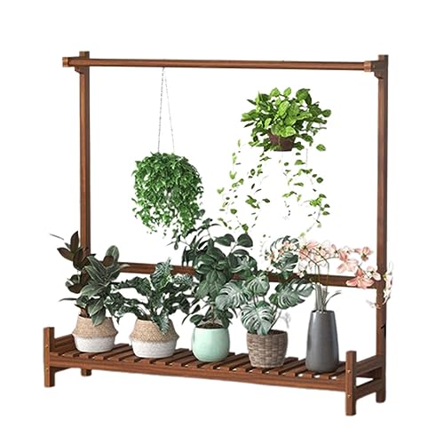 Hanging Plant Stand Indoor Wood Tall Flower Stand For Multiple Plants Plant Shelf Coat Rack Stand For Window Plant Shelf Indoor Garden Balcony Home Decor Bedroom Display Rack Simple Ladder Fram