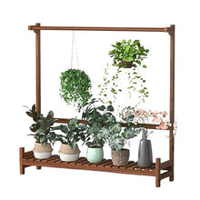 Hanging Plant Stand Indoor Wood Tall Flower Stand For Multiple Plants Plant Shelf Coat Rack Stand For Window Plant Shelf Indoor Garden Balcony Home Decor Bedroom Display Rack Simple Ladder Fram