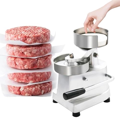 YDBMY Commercial Hamburger Patty Press Maker, 4inch/5inch/6inch Manual Burger Press Machine, Grill Burger Press Tool for Large Stuffed Burgers (6 Inch)