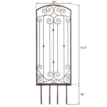 H Potter Wall Mounted Garden Trellis 72" H, Heavy Duty Iron, Charcoal Brown
