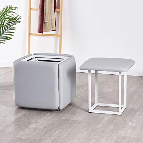 sdneNest Stackable Outdoor Party Ottoman Nizer Creative Waterproof Stool Set with 5 in 1 Seating Cube,6-45 * 45cm
