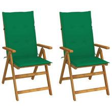 fsahslih Set of 2 Patio Reclining Chairs with Cushions Acacia Wood