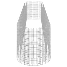 Gabion Raised Bed Galvanized Iron 236.2"x39.4"x39.4" with Self-Watering Ceramic Flower Pots in White and Black