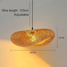zhongheng Pendant Light Fixture,1-Light Handmade Woven Pendant Lighting,with Adjustable Rustic Basket,for Kitchen Island Farmhouse Dining Room Living Room(31.5in)