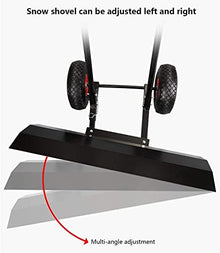 Efficient Snow Shovel with Wheels Heavy-Duty Dual-Pole Snow Shovel with Wheels and Adjustable Handle Efficient Rolling Snow Plow Suitable for Clearing Snow On Driveway Or Road Surface