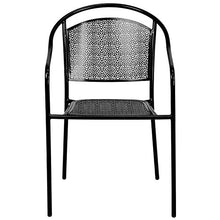 Flash Furniture Oia Commercial Grade 5 Pack Black Indoor-Outdoor Steel Patio Arm Chair with Round Back