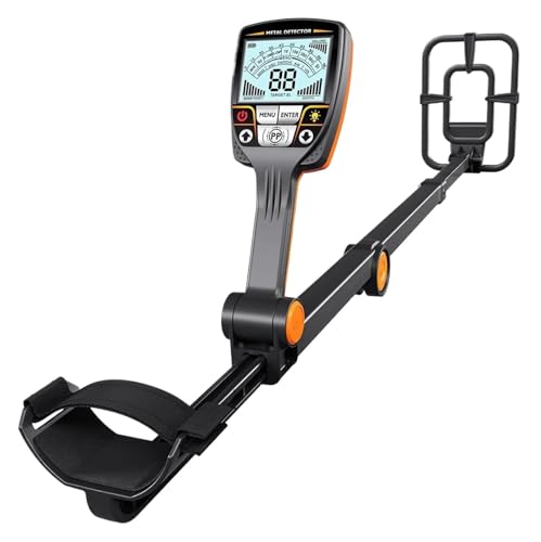 ZOCWJK Foldable Professional Metal Detector with Waterproof Search Coil for Adults, High Accuracy Gold Detector(One Color-TX-640MD700S