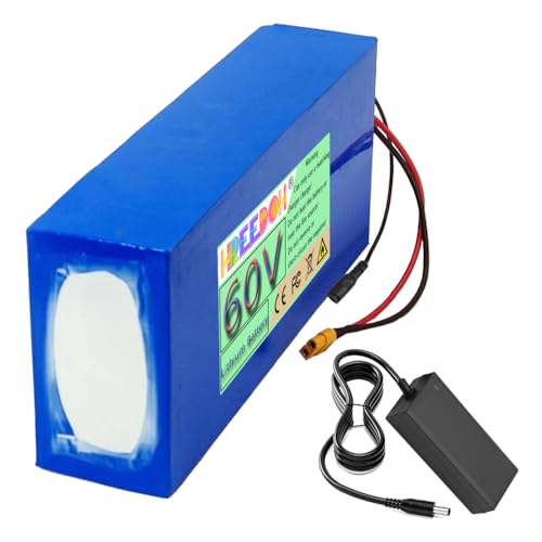 FREEDOH 60 Volt Lithium Battery 60V 15Ah 20Ah 25Ah 30Ah 35Ah 40Ah 45Ah 50Ah Rechargeable Battery with Charger and BMS,60v25ah