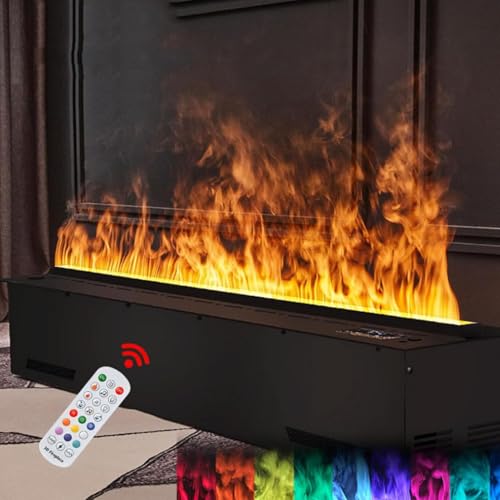 UYCVT Water Vapor Fireplace with Adjustable Colors, Touch and Remote Control for Home Ambiance - Perfect for Cozy Living Spaces-120cm/47.24in