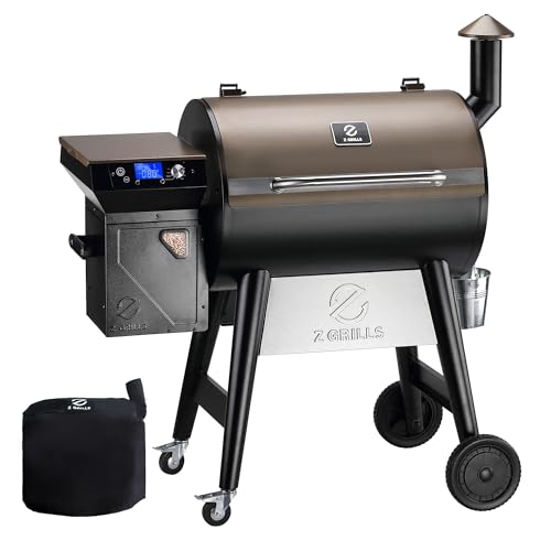 Z GRILLS Wood Pellet Grill Smoker with PID 2.0 Controller, 700 sq in Cooking Area, Meat Probes, Rain Cover Bronze