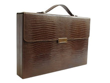 Zaza & Sacci Premium Leather Backgammon Set 15" Brown Lizard
