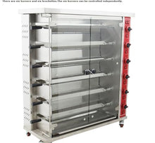 HayWHNKN Commercial Chicken Rotisserie Machine LGP GAS Turkey Rotisserie Oven Rotisserie Chicken Oven 6 Grills Chicken Roaster Stainless Steel 110V 300W 122-572℉