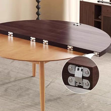 ZGLINMZ Large Round Folding Table Top Extender - Space-Saving Wooden Dining Table for Home, Restaurants, Hotels - Easy Assembly, 79in Brown (200cm)