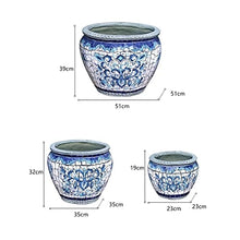 ZOCWJK Large Flower Pots Characteristic Mexico Ceramics Outdoor Plant Pot Creative Color Process Pattern Ceramic Bonsai Pot Villa for Villa Corridor Aisle Colorful Planter,51 * 39cm