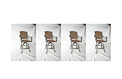 Patio Land Santa Clara Outdoor Patio Swivel Barstools Set of 4 26" H Dark Bronze