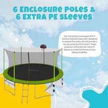 SkyBound Outdoor Trampoline with Enclosure Safety Net Green