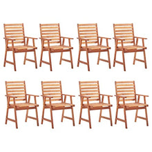 Acacia Outdoor Patio Dining Chairs Set of 8 with Cushions White and Other