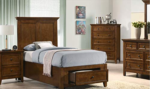 Carefree Home Furnishings San Mateo Youth Twin Storage Bedroom Set Tuscan Finish
