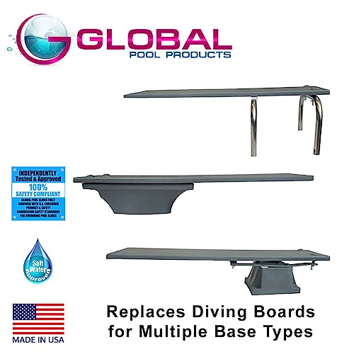 Global Pool Products 8' White Diving Board Replacement for Inground Pools