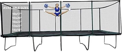 Galactic Xtreme Gymnastic Rectangle Trampoline with Net 13x23 Ft Green and Black