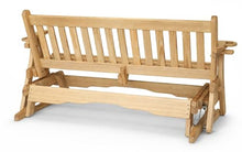 4 FT NATURAL Porch MISSION Glider Cupholders Bench for 2 Person, Amish-Made Pine Wood Patio Glider, Smooth Glide, Balanced Construction, Even Weight Distribution, Relaxed Seating Angle, Made in USA