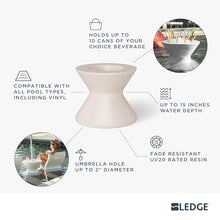 Ledge Lounger - Signature Tall Ice Bin Side Table with Umbrella Hole - Table Only, No Lid - All Weather, Outdoor Ice Chest Cooler Side Table - Water Depths 0-15” - for Pool, Sundeck, Patio