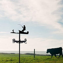 Weathervane in Garden & Outdoor Metal Weather Vane with Creative German Shepherd Go Fishing Bald Eagle Fighter Plane Shaped Weathercock Wind Direction Indicator (Style 5) (Style 3)